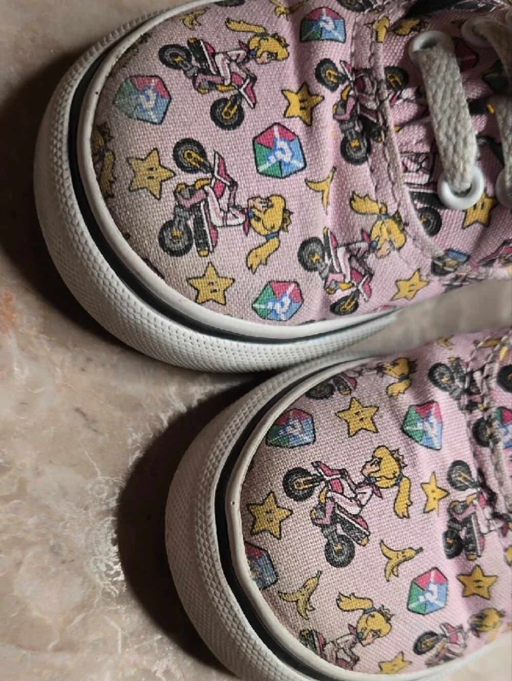 Nintendo Pink Kids Canvas Sneakers with Mario Kart Print
